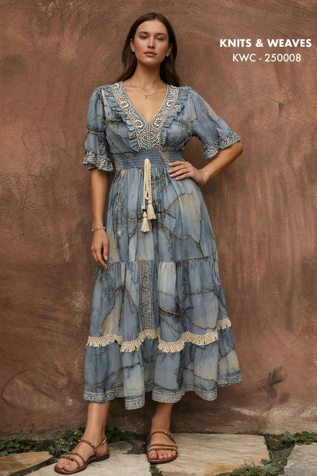 Vestido Midi Jodhpur Con Mangas