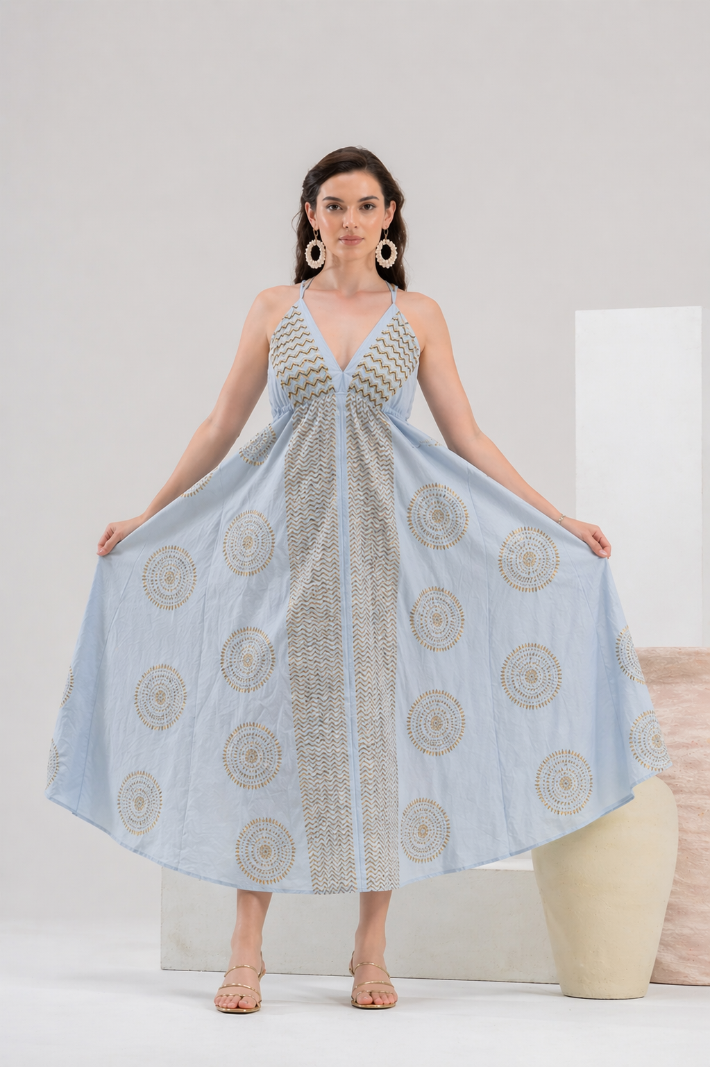 Vestido maxi golden sun