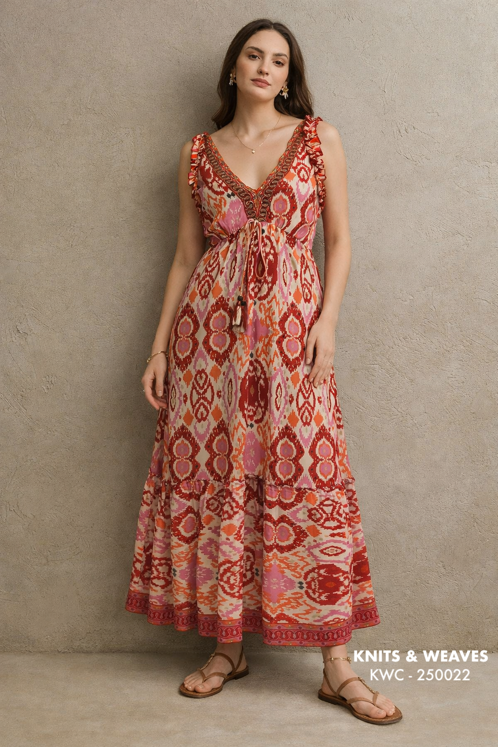 Vestido Midi Agra Volantes