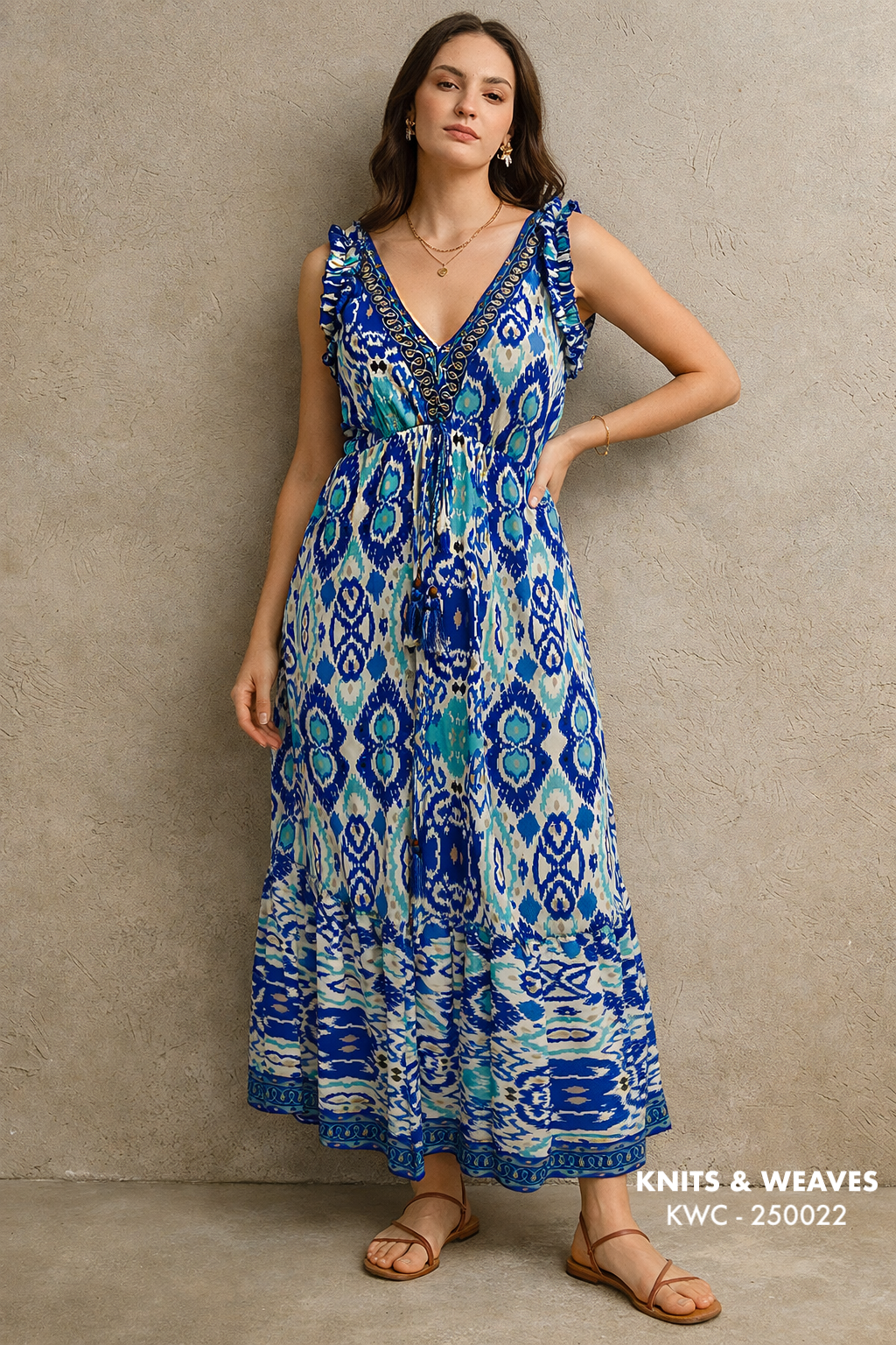 Vestido Midi Agra Volantes