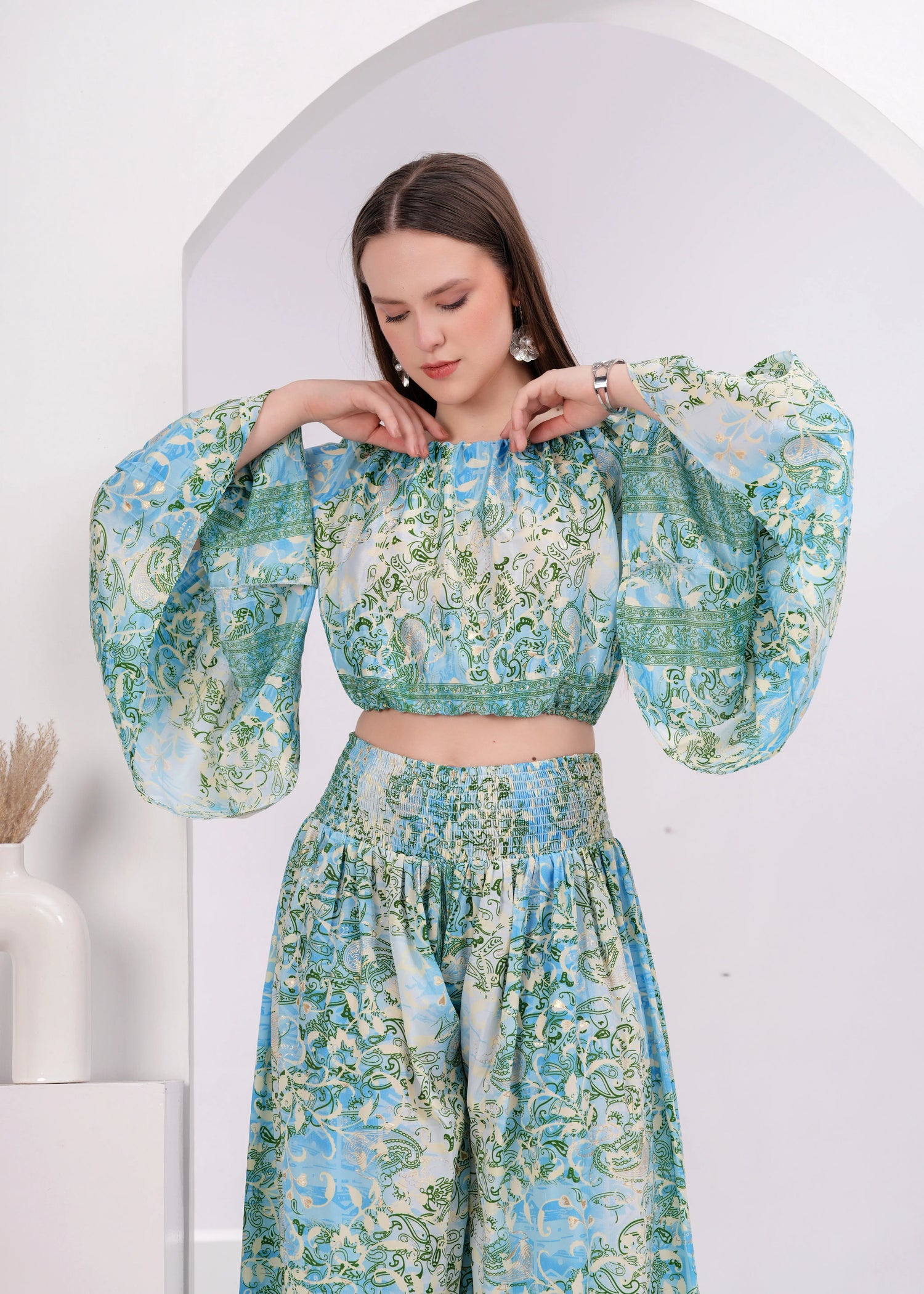 Conjunto Crop Top & Pantalón Wide Leg