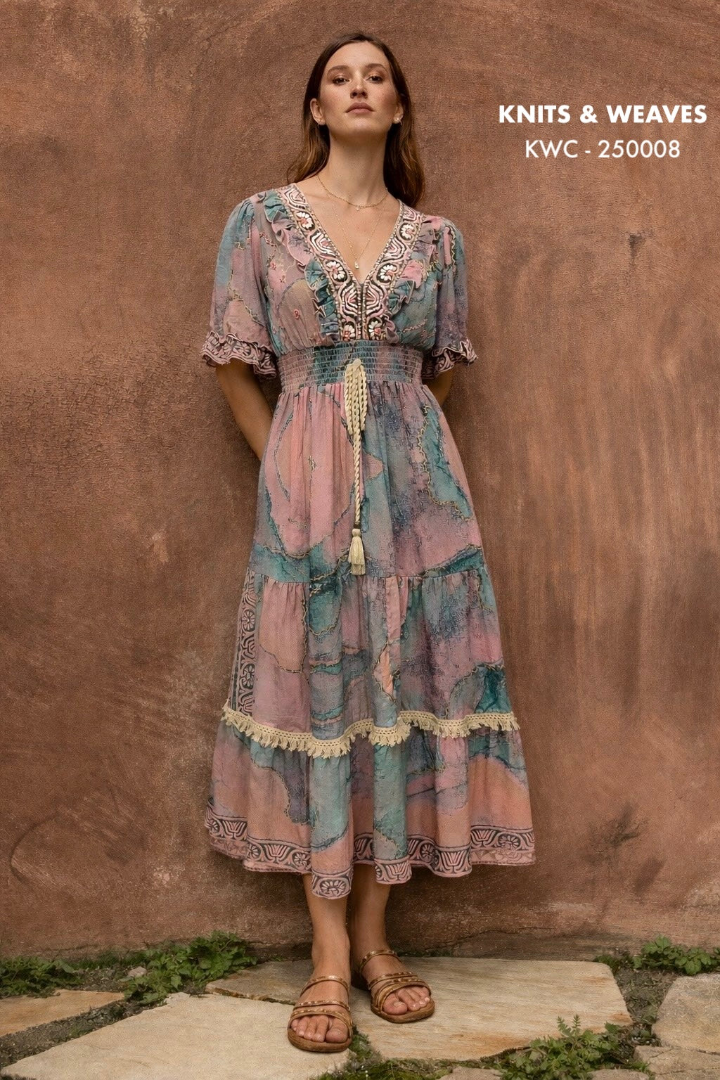 Vestido Midi Jodhpur Con Mangas