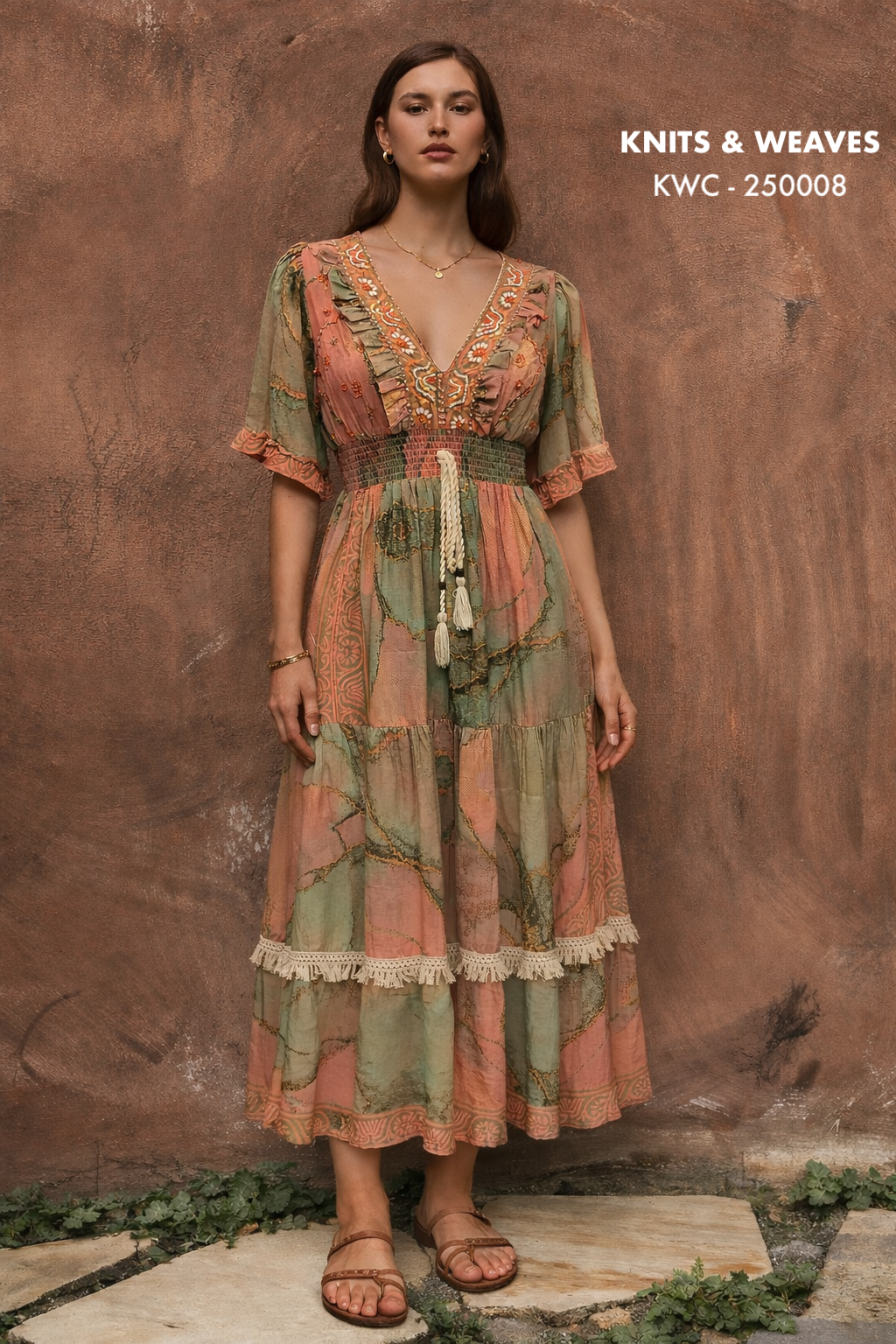 Vestido Midi Jodhpur Con Mangas