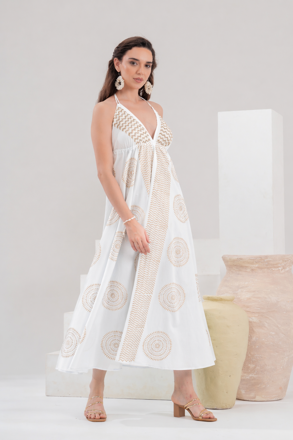 Vestido maxi golden sun