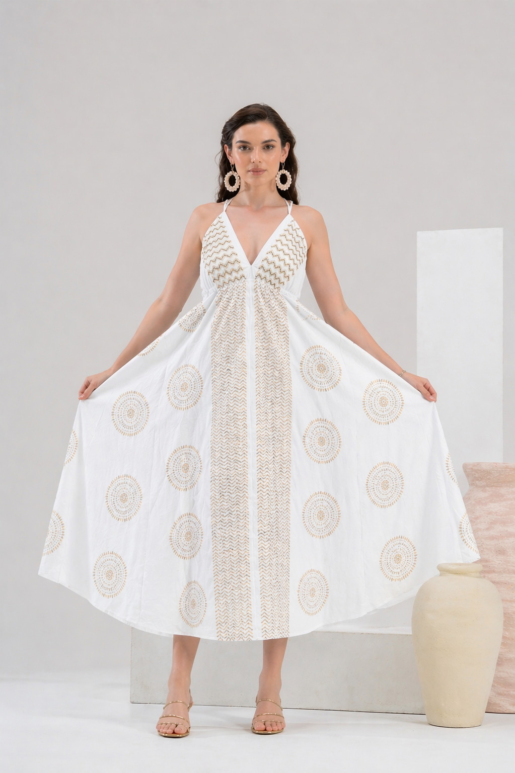 Vestido maxi golden sun