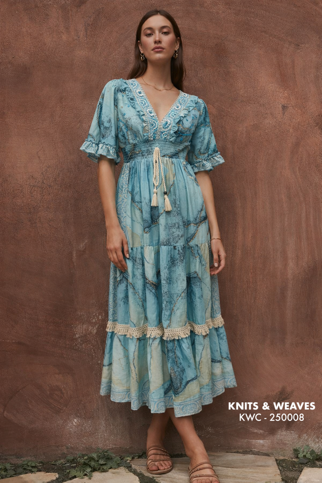 Vestido Midi Jodhpur Con Mangas