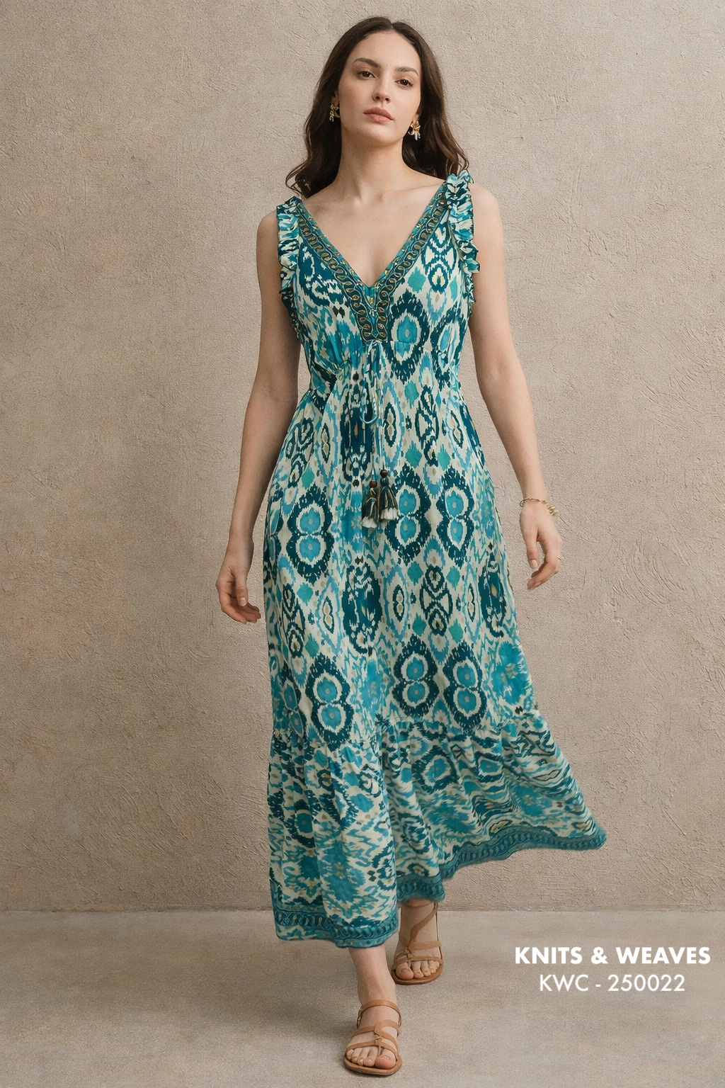 Vestido Midi Agra Volantes