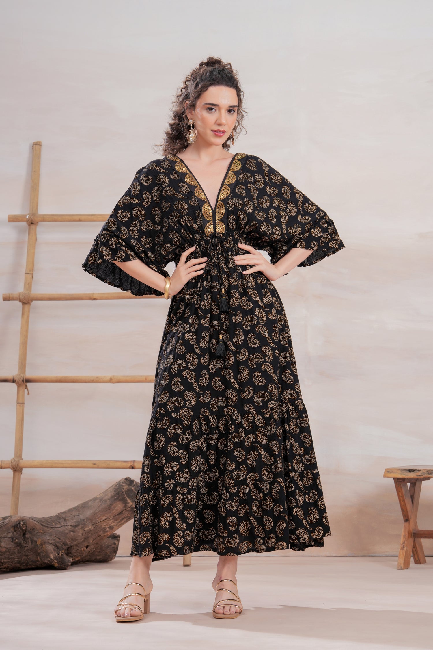 Vestido Zahara Noir Paisley